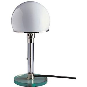 Tecnolumen Autoveld-tafellamp met metalen schacht in de kleur wit, gemaakt van metaal en glas, grootte: 36x18cm, WG24