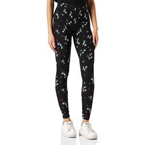 Urban Classics Dames Dames Dames Soft AOP Leggings, Blackfloret, M