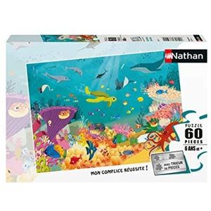 Nathan - Kinderpuzzel - 60 stukjes - Zeedieren - Meisje of jongen vanaf 6 jaar - Hoogwaardige puzzel - Dik en duurzaam karton - Zeedieren - 86569