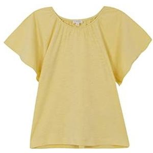 Gocco T-shirt met elastische kraag voor meisjes, Lichtgeel, 3-4 Jaren