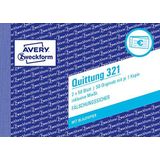 AVERY Zweckform 321 kwitantieblok (A6 dwars, 2x50 vellen, met doorslag, valsbestendig, incl. BTW, voor Duitsland en Oostenrijk) wit