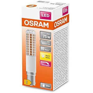 OSRAM Lamps LED SPECIAL T SLIM DIM / LED lamp: B15d, Dimbaar, 9 W, vervanging voor 75 W, helder, Warm Wit, 2700 K Verpakking van 4,4-pack