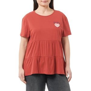 swirlie T-shirt voor dames, rood, S