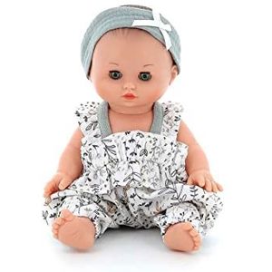 Vilac - Kleine knuffel Zora – speelgoed van vinyl en stof – pop met overall en hoofdband – 28 cm – zacht lichaam voor kinderen – vanaf 2 jaar