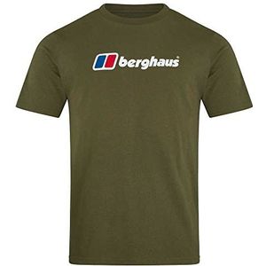 Berghaus Heren biologisch groot logo lange mouw T-shirt, klimgroen, 2XL
