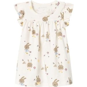 NAME IT Nbfhejse capsl jurk voor babymeisjes, jerseyjurk, wit, 50 cm
