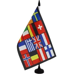 AZ FLAG – Set Van 10 Argentijnse Tafelvlaggen – 15 X 10 Cm, Polyester, Met 25 Cm Stok En Zwarte Voet, Voor Feesten, Kantoor Of Evenementen