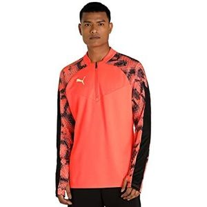 PUMA Single WC 1/4 Zip Top Las-Top, Fiery Coral Black, L voor heren, koraalrood/zwart (Fiery Coral-Puma, L