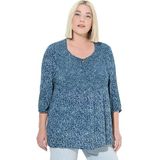 Ulla Popken - Blouse - Lichtblauw / Donkerblauw - Blouseshirt