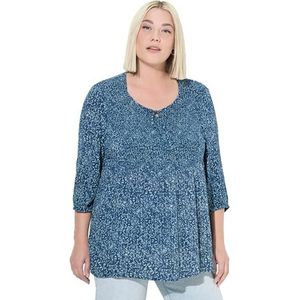 Ulla Popken - Blouse - Lichtblauw / Donkerblauw - Blouseshirt
