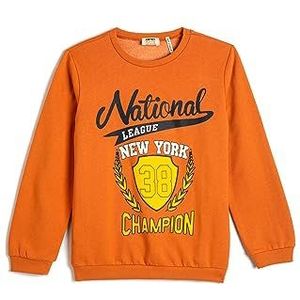 Koton Boys Varsity Sweatshirt Bedrukt Brushed Interior Crew Neck, oranje (214), 6-7 jaar