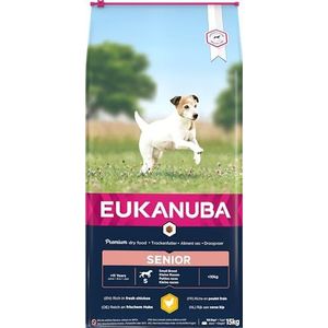 EUKANUBA premium hondenvoer met kip voor kleine rassen - droogvoer voor senior honden, 15 kg