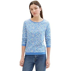 TOM TAILOR Denim Sweatshirt voor dames, 35697 - Mid Blue Flower Print, L