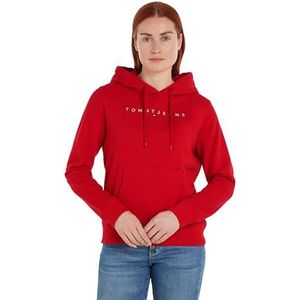 Tommy Jeans Dames Tjw Reg Linear Hoodie, Diepe Crimson, XXS