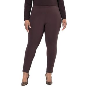 Ulla Popken Sienna Punto-broek voor dames, grote maten, grote maten, plus size, smalle pijpen, elastische tailleband, dennenbruin, 45W / 32L