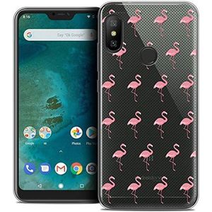 Beschermhoes voor 5,8 inch Xiaomi Mi A2 Lite, ultradun, motief: flamingos, roze stippen