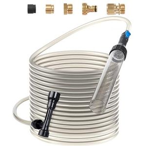 VEVOR Aquarium Stofzuiger, 15,2 m PVC slang aquarium stofzuiger grindreiniger, sifon aquarium schoner vacuüm, 3 soorten messing adapters, voor het reinigen van grind en zand