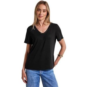 Street One - Dames Shirt - Zwart - Linnen Look
