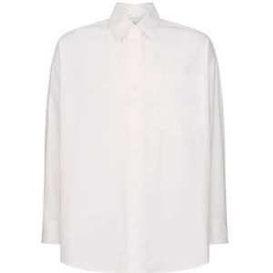 Seidensticker Studio Uniseks overhemd - oversized fit - lange mouwen - effen - kentkraag - 100% katoen, wit, M