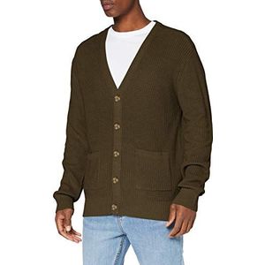 Urban Classics Boxy Cardigan Sweatshirts voor heren, olijfgroen, S