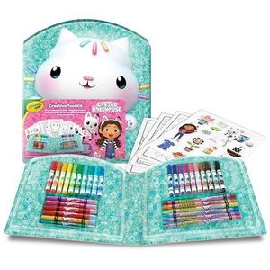 Crayola - Creatief Koffertje Gabby’s Dollhouse, 40 Stuks met Viltstiften, Waskrijtjes, Kleurplaten, Stickers, vanaf 5 jaar, 04-2945