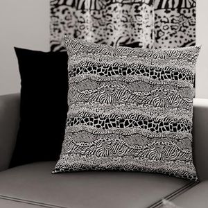 PETTI Artigiani Italiani - 1 paar kussenslopen 45 x 45 cm van microvezel, decoratief kussen voor slaapkamer, bank, woonkamer, set van 2 kussenslopen, zwarte dierenkussensloop, 100% Made in Italy