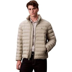 Calvin Klein Heren LS NYLON LT WT HOODED FZ PUFFER LV04RC511G Jassen, KHAKI (Forest Fog), XS, Kaki (Forest Fog), XS