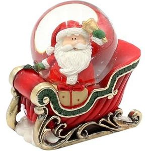 Sneeuwbol Santa in rode kerstslee, L/B/H/Ø bal 7 x 4,5 x 7 cm Ø 4,5 cm