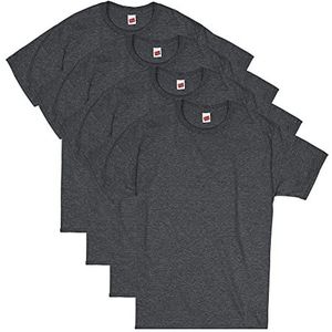 Hanes Heren T-shirt Pack Essential-T katoenen T-shirt 4-pack, Hanes-Our Best T-shirt met korte mouwen, superzacht katoen, multipack, Houtskool Hei, 3XL