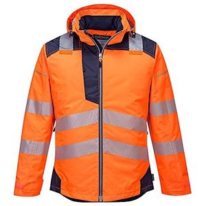 Portwest T400 PW3 Hi-Vis Winterjack, Oranje/Marine, Grootte 4XL