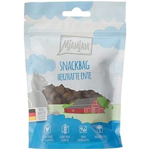 MjAMjAM - premium kattensnack - snackzakje - hartige eend, pak van 1 (1 x 125 g), naturel zonder synthetische conserveringsmiddelen