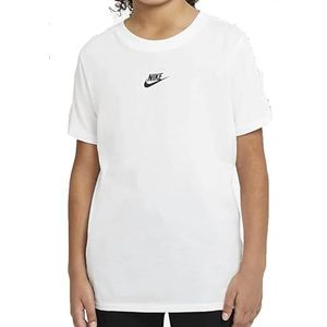 Nike Unisex Repeat T-shirt voor kinderen, wit/zwart, XS