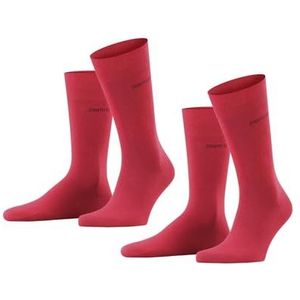 ESPRIT Heren Sokken Basic Uni 2-Pack M SO Organisch Katoen Dun eenkleurig Multipack 2 Paar, Roze (Red Pepper 8074), 43-46