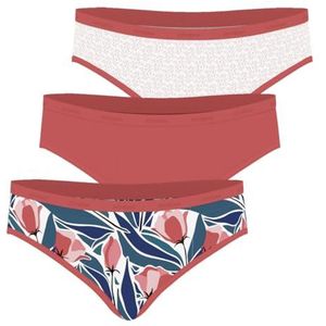 Athena Ecopack, set van 3 damesslips, lingerie, Koraal, S