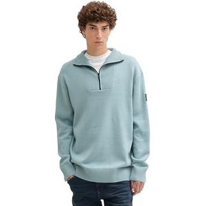 TOM TAILOR DENIM - Trui - Lichtblauw - Knitwear - Halve Rits