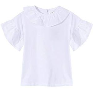 Gocco T-shirt met volantkraag voor meisjes - Wit - 5 años