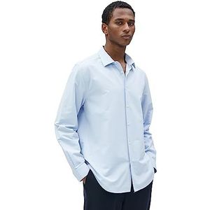 Koton Basic T-shirt voor heren, klassieke hals, lange mouwen, slim fit, 640 (blauw), L