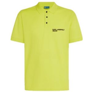 Karl Lagerfeld Jeans, Heren, Regular Pique Polo, Regular Fit, Geel, XS