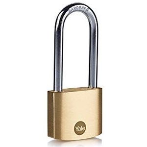 Yale Y110B/40/152/1/B standaard bescherming - messing hangslot 40 mm - lange beugel - geharde stalen beugel - dubbele vergrendeling - 3 sleutels
