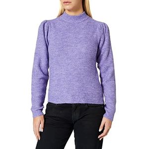 PIECES Dames Pccana Ls High Neck Knit Pullover, Pale Iris, XL