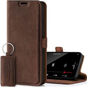 SURAZO Premium 2.0 telefoonhoes voor Samsung Galaxy S22 Ultra 5G, echt lederen hoes, beschermhoes met [standfunctie, kaartenvak, RFID-bescherming, magneet] klaphoes, wallet case, handgemaakt in Europa