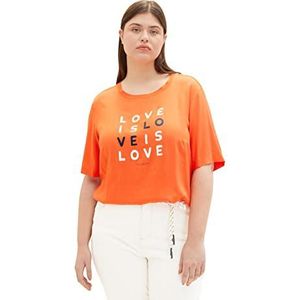 TOM TAILOR Dames T-shirt 1035929, 15612 - Fever Red, 44 Grote maten