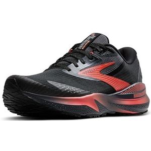 BROOKS Adrenaline GTS 24 Weatherized Sneakers voor dames, 37,5 EU, Zwart Ebony Hot Coral, 37.5 EU