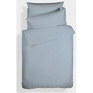 Bianca Dyed Percale dekbedovertrek+kussensloop 90 cm bed, 100% katoen, blauw, 160 x 220 + 50 x 110 cm, 2