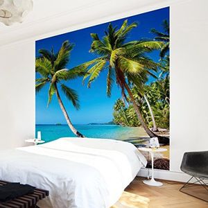Apalis Vliesbehang Beach of Thailand fotobehang vierkant | vliesbehang wandbehang wandschilderij foto 3D fotobehang voor slaapkamer woonkamer keuken | Maat: 192x192 cm, blauw, 97508