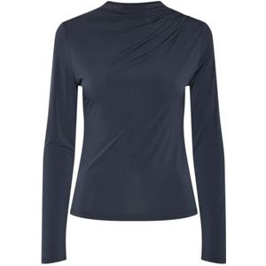 Pieces Pcmadison Ls Draped Top Noos Bc Blouse voor dames, blauw (ombre blue), S