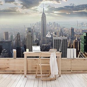 Apalis Vliesbehang, zonsopgang in New York, 98541, breed, vliesbehang, wandafbeelding, foto, 3D-fotobehang voor slaapkamer, woonkamer, keuken, meerkleurig,