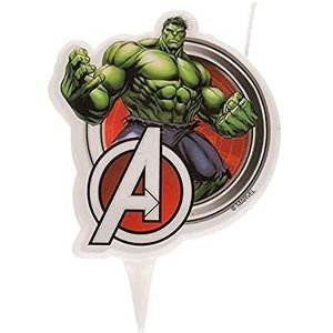 Dekora 346221 Hulk 2D Avengers kaars voor decoratie, meerkleurig, 2 x 7 x 15 cm