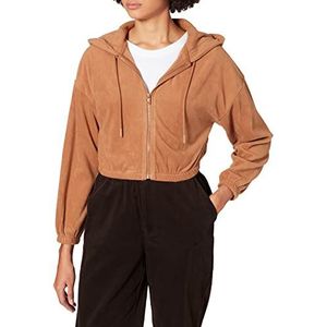 ONLY ONLKAROI fleece L/S Zip Hood SWT sweatjack, Toasted Coconut, medium