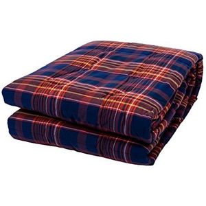 Soffim Madras dekbed voor de winter, 2. Variante, 100% katoen, gekleurd, 100% polyester, blauw geruit, 250 x 200 x 5 cm